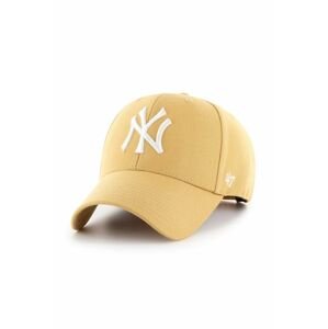 Čiapka 47brand MLB New York Yankees béžová farba, s nášivkou