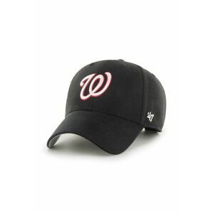 Čiapka 47brand MLB Washington Nationals čierna farba, s nášivkou