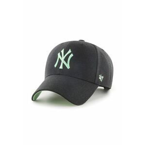 Čiapka 47brand New York Yankees čierna farba, s nášivkou