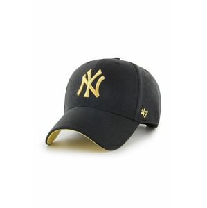 Čiapka 47brand New York Yankees čierna farba, s nášivkou