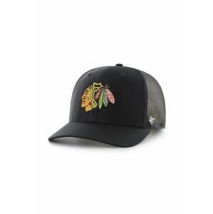 Čiapka 47brand Chicago Blackhawks čierna farba, s nášivkou