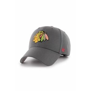 Čiapka 47brand Chicago Blackhawks šedá farba, s nášivkou