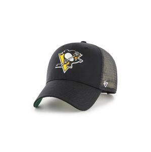 Čiapka 47brand Pittsburgh Penguins čierna farba, s nášivkou