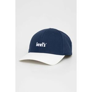 Čiapka Levi's tmavomodrá farba, s nášivkou