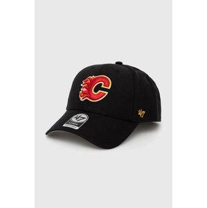 Čiapka 47brand NHL Calgary Flames čierna farba, s nášivkou