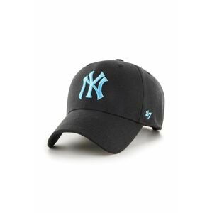 Bavlnená šiltovka 47brand MLB New York Yankees čierna farba, s nášivkou