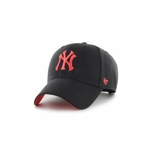 Šiltovka s prímesou vlny 47brand MLB New York Yankees čierna farba, s nášivkou