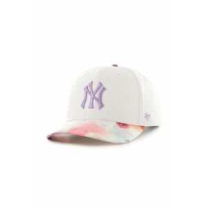 Šiltovka s prímesou vlny 47brand MLB New York Yankees biela farba, s nášivkou