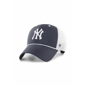 Čiapka s prímesou vlny 47brand MLB New York Yankees tmavomodrá farba, s nášivkou
