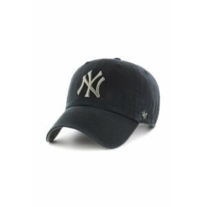 Bavlnená šiltovka 47brand MLB New York Yankees čierna farba, s nášivkou