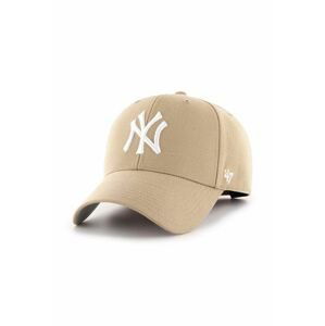 Šiltovka s prímesou vlny 47brand MLB New York Yankees béžová farba, s nášivkou