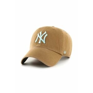 Bavlnená šiltovka 47brand MLB New York Yankees béžová farba, s nášivkou