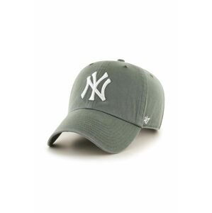 Bavlnená šiltovka 47brand MLB New York Yankees zelená farba, s nášivkou,  B-RGW17GWS-MSA