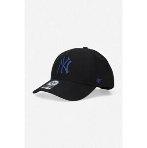 Šiltovka s prímesou vlny 47brand MLB New York Yankees čierna farba, s nášivkou