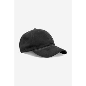 Manšestrová baseballová čiapka Wood Wood Low profile 12130810.9016, čierna farba, jednofarebná