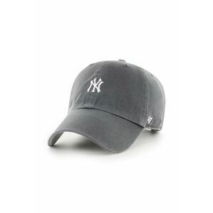 Bavlnená šiltovka 47brand MLB New York Yankees šedá farba, s nášivkou