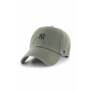 Bavlnená šiltovka 47brand MLB New York Yankees zelená farba, s nášivkou