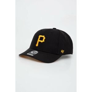 Šiltovka s prímesou vlny 47brand MLB Pittsburgh Pirates čierna farba, s nášivkou