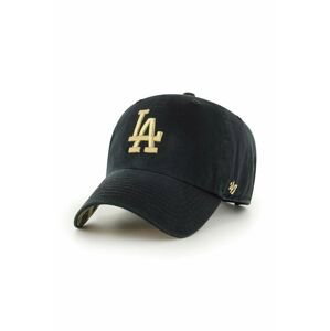 Bavlnená šiltovka 47brand MLB Los Angeles Dodgers čierna farba, s nášivkou