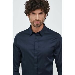 Košeľa Armani Exchange pánska, tmavomodrá farba, slim, s klasickým golierom, 8NZCBD ZN10Z NOS