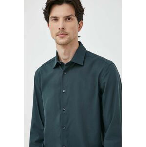 Bavlnená košeľa Seidensticker pánska, zelená farba, regular, s klasickým golierom