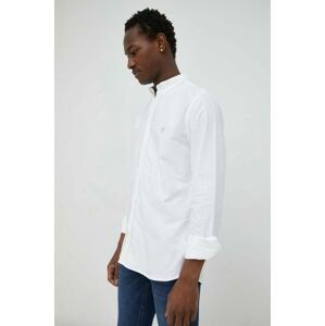 Bavlnená košeľa Les Deux pánska, biela farba, regular, s golierom button-down