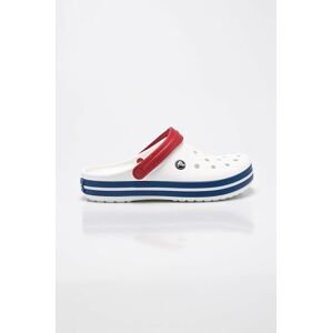 Šľapky Crocs CROCBAND 11016.WhiteBlueJean-WhBluJean, pánske, biela farba