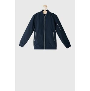 Detská bunda bomber Jack & Jones tmavomodrá farba