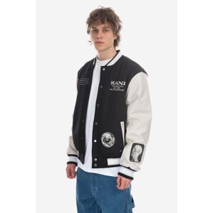 Vlnená bunda Karl Kani Retro Block College Jacket tmavomodrá farba, prechodná