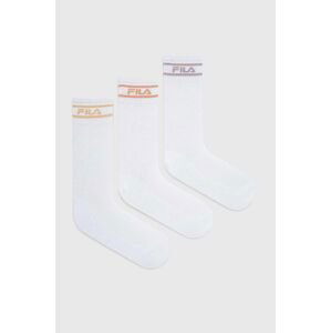 Ponožky Fila 3-pak dámske, biela farba