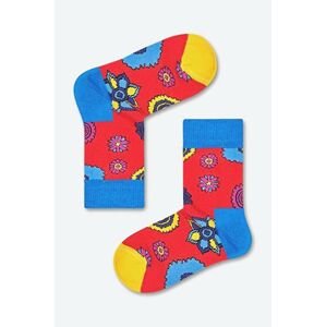 Detské ponožky Happy Socks x The Beatles 50th Anniversary červená farba, KBEA01-4000
