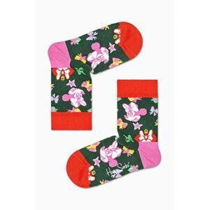 Detské ponožky Happy Socks x Disney Minnie zelená farba, KDNY01 7500