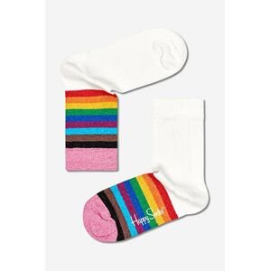 Detské ponožky Happy Socks Pride Rainbow biela farba, KPRR01-1300