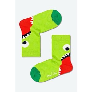 Detské ponožky Happy Socks Hungry Heel zelená farba, KHHE01-2000