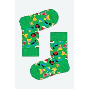 Detské ponožky Happy Socks Winter Hat zelená farba, KSAH01-7300