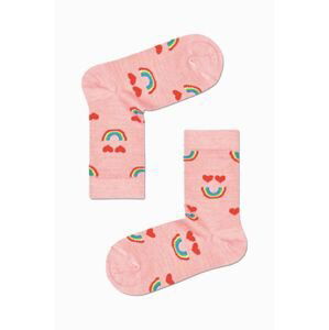Detské ponožky Happy Socks Wool Happy Rainbow ružová farba, KWHRB22 3000