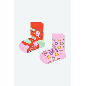 Detské ponožky Happy Socks Cotton Candy 2-pak ružová farba