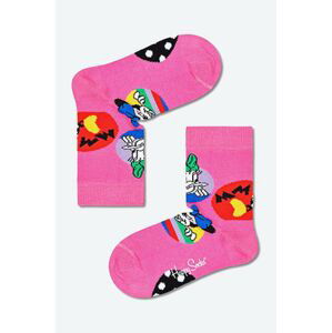 Detské ponožky Happy Socks x Disney Daisy & Minnie fialová farba, KDNY01-3302