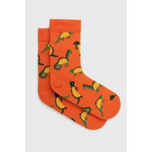Detské ponožky Happy Socks oranžová farba