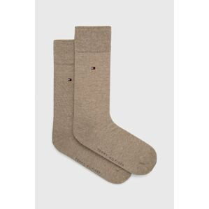 Ponožky Tommy Hilfiger (2-pak) pánske, béžová farba