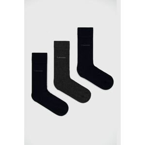 Ponožky Calvin Klein (3-pak) pánske, šedá farba