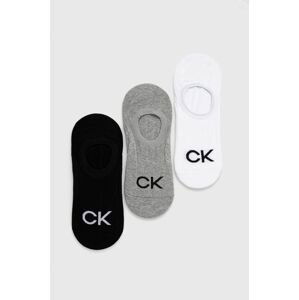 Ponožky Calvin Klein (3-pak) pánske, šedá farba