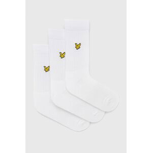 Ponožky Lyle & Scott (3-pack) biela farba