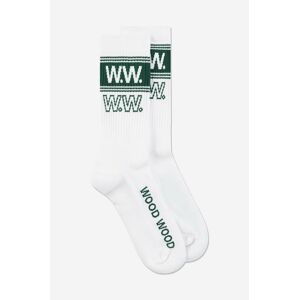 Ponožky Wood Wood 12249201.9517-WHITE, pánske, biela farba