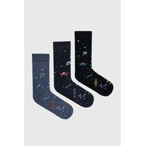 Ponožky Fila 3-pak pánske, tmavomodrá farba