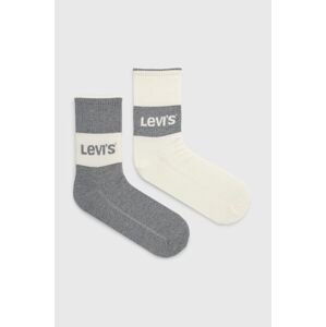 Ponožky Levi's (2-pak) šedá farba