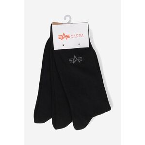 Ponožky Alpha Industries Basic Socks 3-pak 118929.03-black, čierna farba