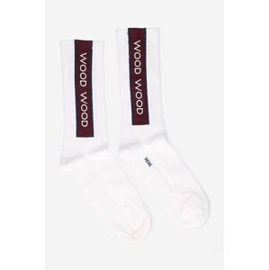Ponožky Wood Wood Conor Logo Sport Socks 12149201.9517-WHITE, biela farba