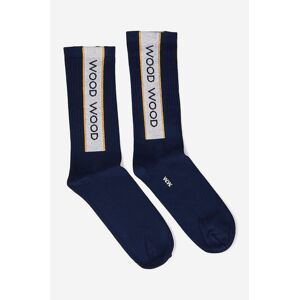 Ponožky Wood Wood Conor Logo Sport Socks 12149201.9517-WHITE, tmavomodrá farba