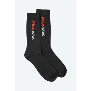 Ponožky Wood Wood Fila x Wood Wood Unisex Dean Socks 688585.A296-BLACK, čierna farba